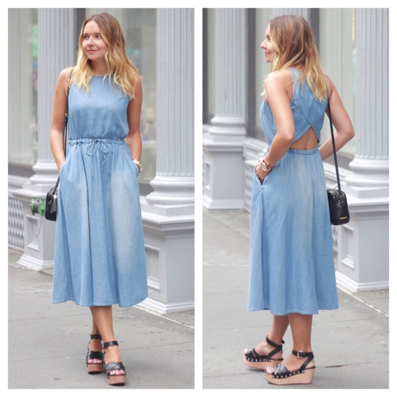 Lou & Grey Dresses & Skirts - Lou & Grey Chambray Tie Waist Dress : 5:C